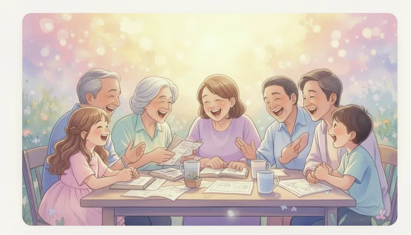 Family sharing stories