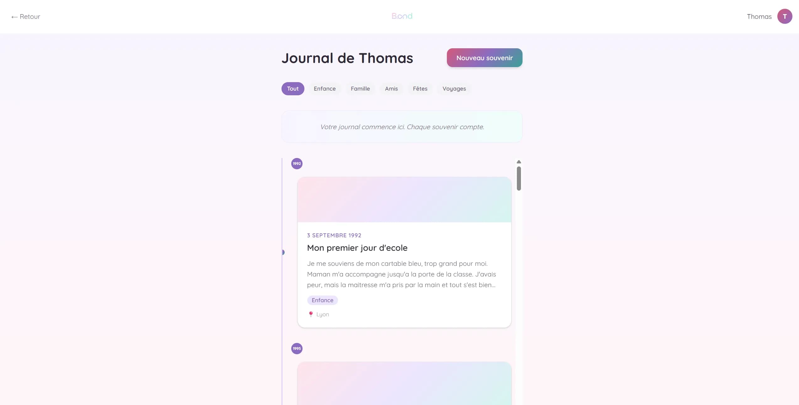 Journal de souvenirs